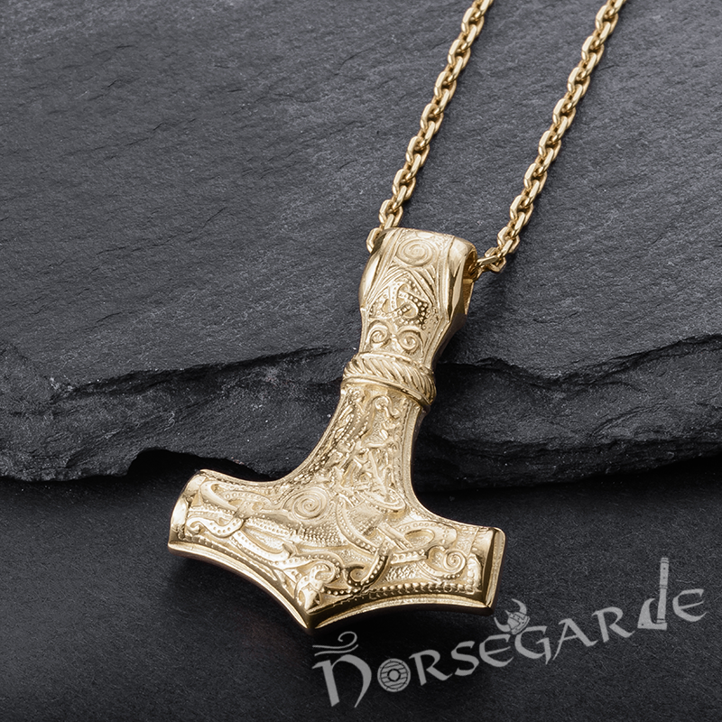 CHOW SANG SANG Cultural Blessings Legends 999.9 24K Solid Gold  Price-by-Weight 23.58g Gold Thor's Hammer Mjolnir Mjölnir Mjollnir Necklace  for Men & Women 90637Z | 19.6 Inches, (50 CM) | Amazon.com